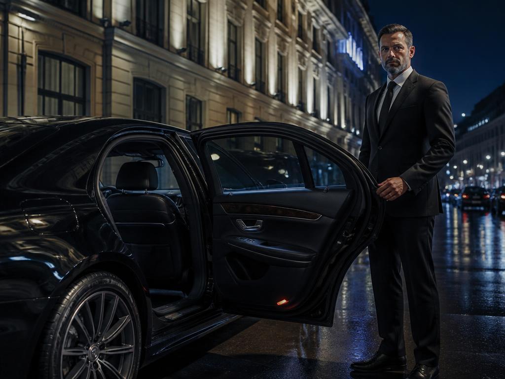 Șofer profesionist AUTOGAL FLEX deschizând ușa unei mașini pentru un client în Galați